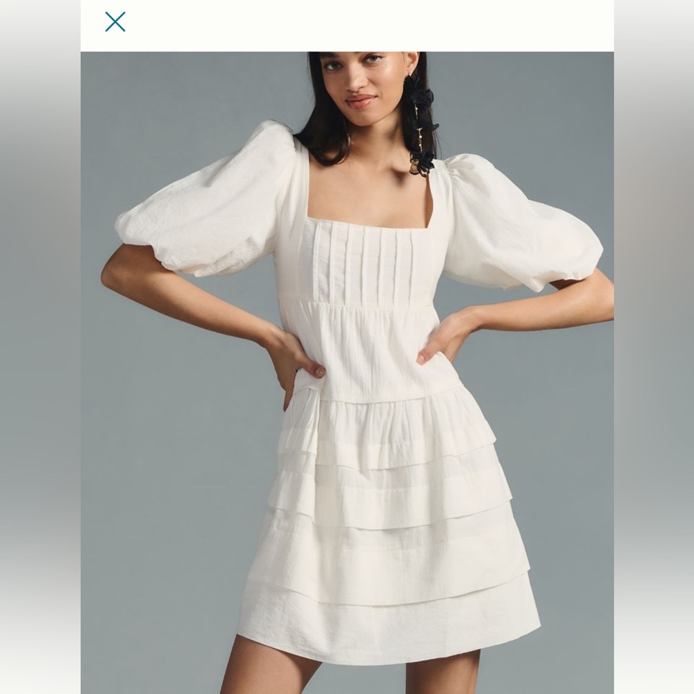 Anthropologie NWT Squared Neck Tiered Dress Size Large
